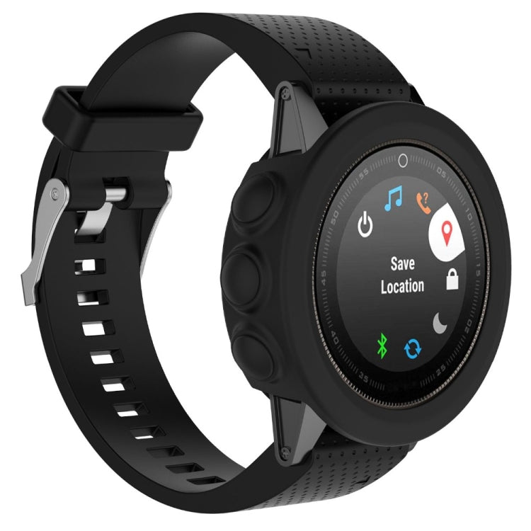 For Garmin Fenix 5S Solid Color Silicone Watch Protective Case(Black) - Screen Protector by buy2fix | Online Shopping UK | buy2fix