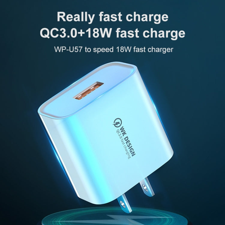 WK WP-U57 Max 18W Maxspeed QC3.0 Fast Charger +  USB to Micro USB Data Cable, Plug Type:US Plug - Apple Accessories by WK | Online Shopping UK | buy2fix