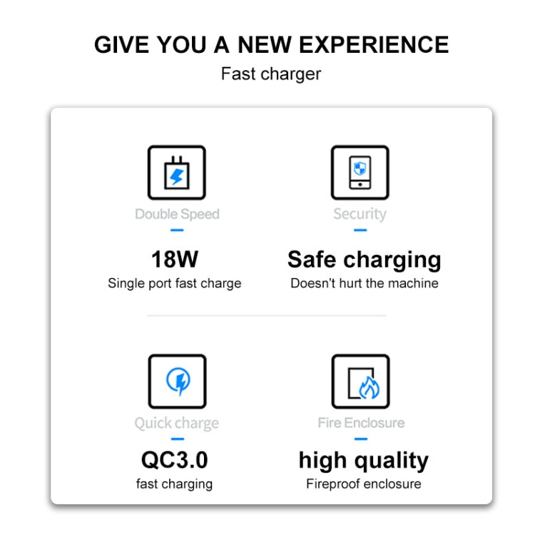 WK WP-U57 Max 18W Maxspeed QC3.0 Fast Charger + USB to 8 Pin Data Cable, Plug Type:US Plug - USB Charger by WK | Online Shopping UK | buy2fix