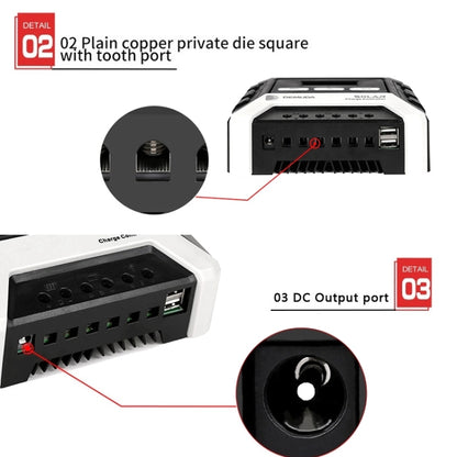 MPPT Solar Controller 12V / 24V / 48V Automatic Identification Charging Controller with Dual USB Output, Model:40A - Consumer Electronics by buy2fix | Online Shopping UK | buy2fix