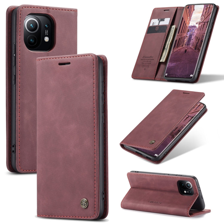 For Xiaomi Mi 11 CaseMe 013 Multifunctional Horizontal Flip Leather Case with Holder & Card Slot & Wallet(Wine Red) - Xiaomi Cases by CaseMe | Online Shopping UK | buy2fix