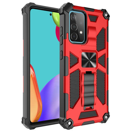 For Samsung Galaxy A32 4G Shockproof TPU + PC Magnetic Protective Case with Holder(Red) - Samsung Accessories by buy2fix | Online Shopping UK | buy2fix
