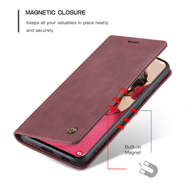 For Samsung Galaxy S21 FE CaseMe 013 Multifunctional Horizontal Flip Leather Case, with Card Slot & Holder & Wallet(Wine Red) - Samsung Accessories by CaseMe | Online Shopping UK | buy2fix