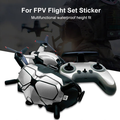 FPV-TZ-SF 4 in 1 Waterproof Anti-Scratch Decal Skin Wrap Stickers Personalized Film Kits for DJI FPV Drone & Goggles V2 & Remote Control & Rocker(Black Pattern) - DJI & GoPro Accessories by buy2fix | Online Shopping UK | buy2fix