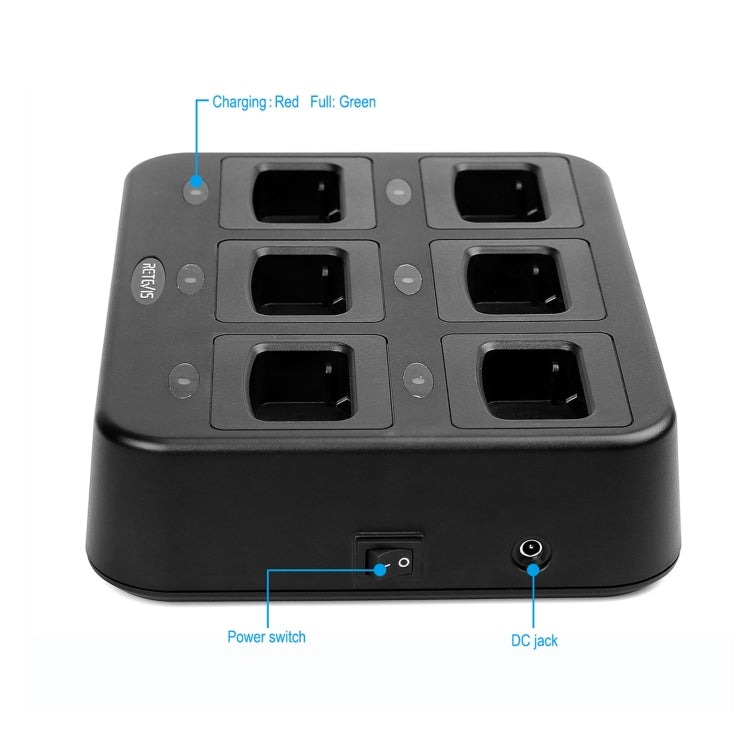 RETEVIS RTC777 Six-Way Walkie Talkie Charger for Retevis H777, UK Plug - Batteries & Chargers by RETEVIS | Online Shopping UK | buy2fix