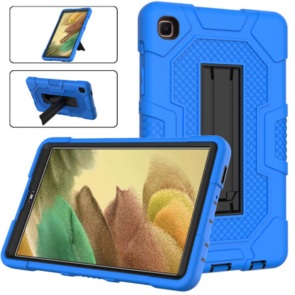 For Samsung Galaxy Tab A7 Lite T220 / T225 Contrast Color Robot Shockproof Silicone + PC Protective Case with Holder(Dark Blue Black) - Samsung Accessories by buy2fix | Online Shopping UK | buy2fix