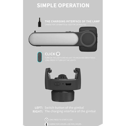 L09 Mini Folding Fill Light Gimbal Stabilizer Tripod(Black) - Consumer Electronics by buy2fix | Online Shopping UK | buy2fix