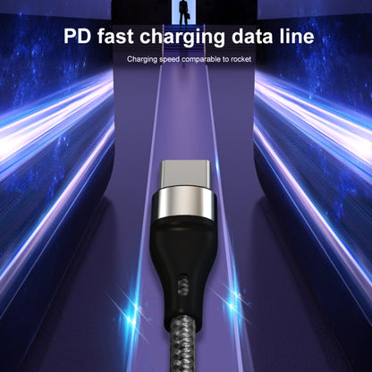 PD 60W USB-C / Type-C to USB-C / Type-C Fast Charging Nylon Braided Data Cable, Cable Length:2m(Black) - Mobile Accessories by buy2fix | Online Shopping UK | buy2fix