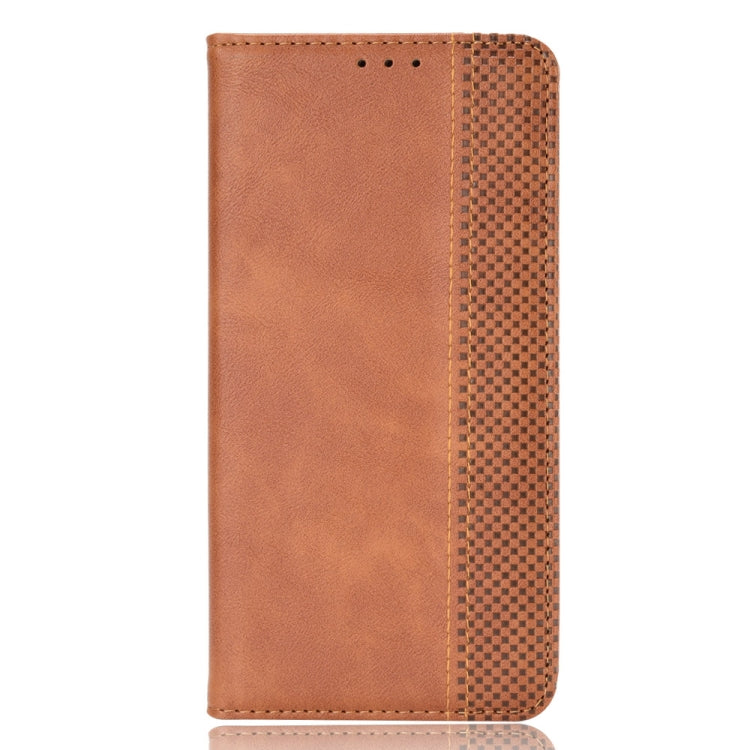 For vivo Y72 5G / iQOO Z3 5G Magnetic Buckle Retro Crazy Horse Texture Horizontal Flip Leather Case with Holder & Card Slots & Photo Frame(Brown) - vivo Cases by buy2fix | Online Shopping UK | buy2fix