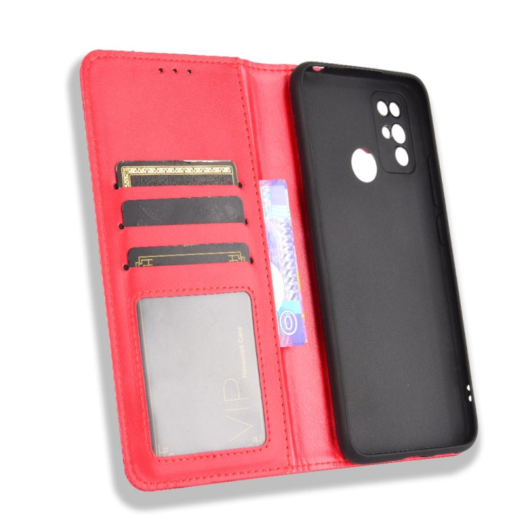 For Doogee X96 Pro Magnetic Buckle Retro Crazy Horse Texture Horizontal Flip Leather Case with Holder & Card Slots & Photo Frame(Red) - More Brand by buy2fix | Online Shopping UK | buy2fix