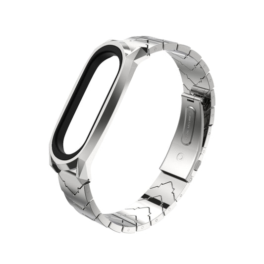 For Xiaomi Mi Band 6 / 5 / 4 / 3 Mijobs GT Metal Stainless Steel V Type Watch Band(Silver) - Watch Bands by MIJOBS | Online Shopping UK | buy2fix