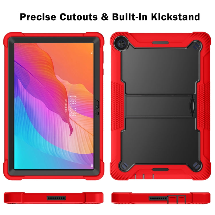 For Huawei MatePad T 10s Silicone + PC Shockproof Protective Case with Holder(Red + Black) - Huawei by buy2fix | Online Shopping UK | buy2fix