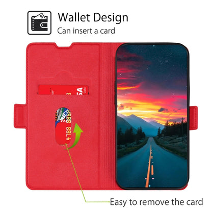 For iPhone X / XS Ultra-thin Voltage Side Buckle PU + TPU Horizontal Flip Leather Case with Holder & Card Slot(Red) - More iPhone Cases by buy2fix | Online Shopping UK | buy2fix