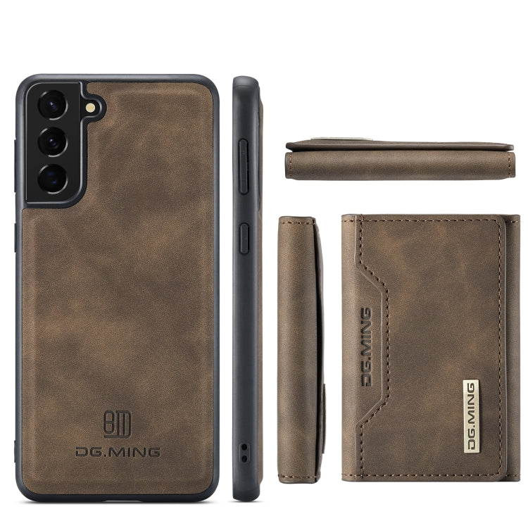 For Samsung Galaxy S21 DG.MING M2 Series 3-Fold Multi Card Bag Back Cover Shockproof Case with Wallet & Holder Function(Coffee) - Galaxy Phone Cases by DG.MING | Online Shopping UK | buy2fix