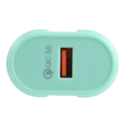 13-3 QC3.0 Single USB Interface Macarons Travel Charger, US Plug(Green) - Mobile Accessories by buy2fix | Online Shopping UK | buy2fix