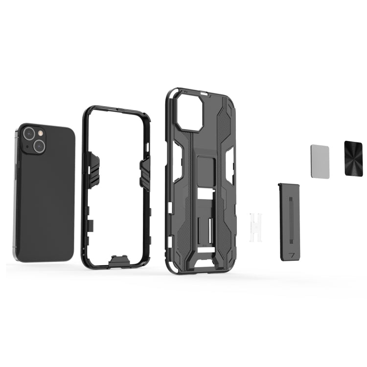 For iPhone 13 Supersonic PC + TPU Shock-proof Protective Case with Holder(Black) - iPhone 13 Cases by buy2fix | Online Shopping UK | buy2fix