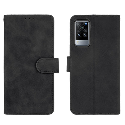 For vivo X60 Pro / X60 5G Solid Color Skin Feel Magnetic Buckle Horizontal Flip Calf Texture PU Leather Case with Holder & Card Slots & Wallet(Black) - vivo Cases by buy2fix | Online Shopping UK | buy2fix