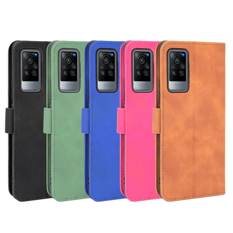 For vivo X60 Pro / X60 5G Solid Color Skin Feel Magnetic Buckle Horizontal Flip Calf Texture PU Leather Case with Holder & Card Slots & Wallet(Black) - vivo Cases by buy2fix | Online Shopping UK | buy2fix