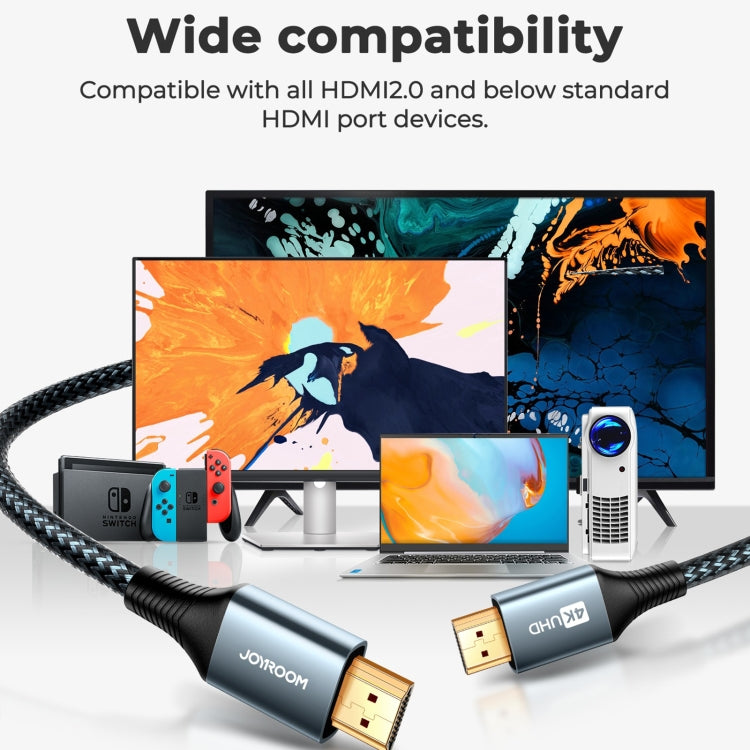 JOYROOM SY-20H1 4K 60Hz HDMI to HDMI Adapter Cable, Length: 2m(Grey) - Computer & Networking by JOYROOM | Online Shopping UK | buy2fix