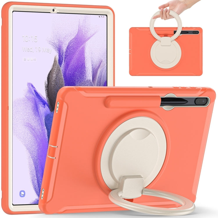 For Samsung Galaxy Tab S8+ / Tab S8 Plus /  Tab S7 FE / Tab S7+/S7 FE 12.4 inch T970 Shockproof TPU + PC Protective Case with 360 Degree Rotation Foldable Handle Grip Holder & Pen Slot(Living Coral) - Galaxy Tab S8+ Cases by buy2fix | Online Shopping UK | buy2fix