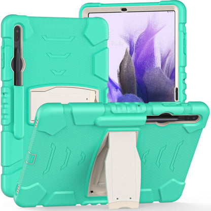 For Samsung Galaxy Tab S7+/ Tab S7 FE / Tab S8+ 3-Layer Protection Screen Frame + PC + Silicone Combination Case with Holder(Mint Green) - Other Galaxy Tab PC by buy2fix | Online Shopping UK | buy2fix