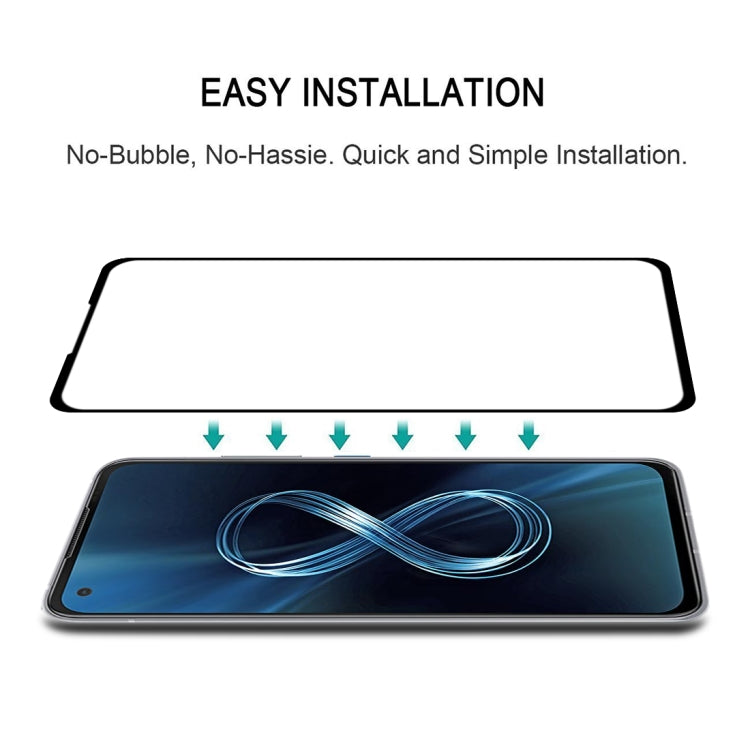 For Asus Zenfone 8 Full Glue Full Cover Screen Protector Tempered Glass Film - ASUS Tempered Glass by buy2fix | Online Shopping UK | buy2fix