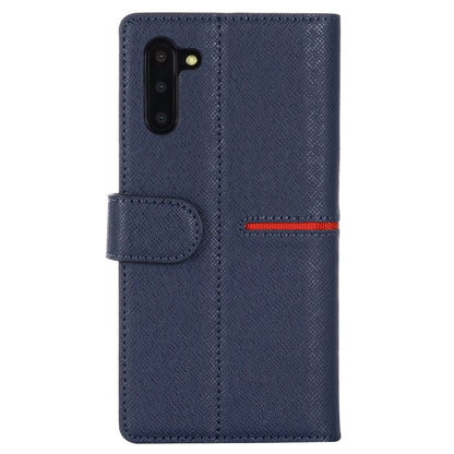 For Galaxy Note 10 GEBEI Top-grain Leather Horizontal Flip Protective Case with Holder & Card Slots & Wallet & Photo Frame(Blue) - Galaxy Phone Cases by GEBEI | Online Shopping UK | buy2fix