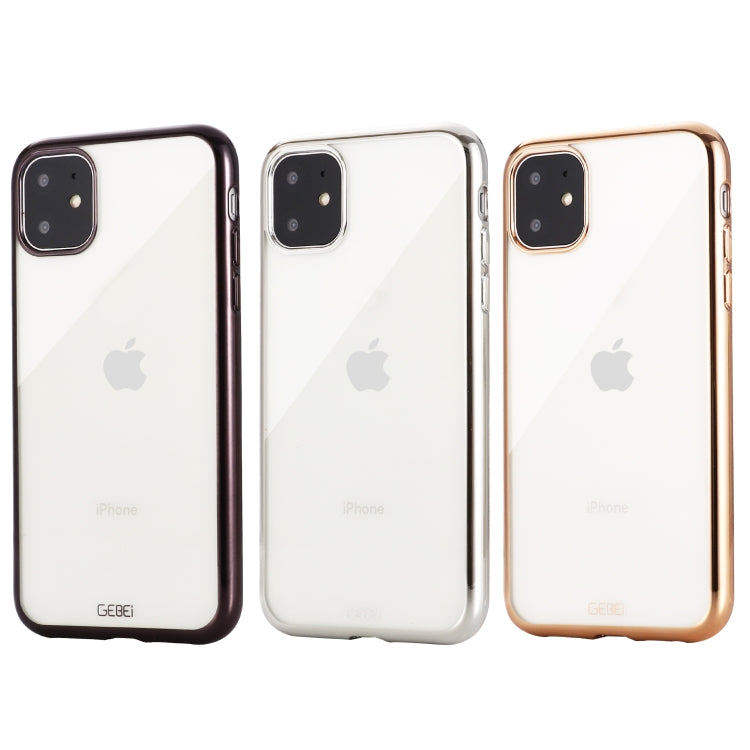 For iPhone 11 GEBEI Plating TPU Shockproof Protective Case(Gold) - iPhone 11 Cases by GEBEI | Online Shopping UK | buy2fix