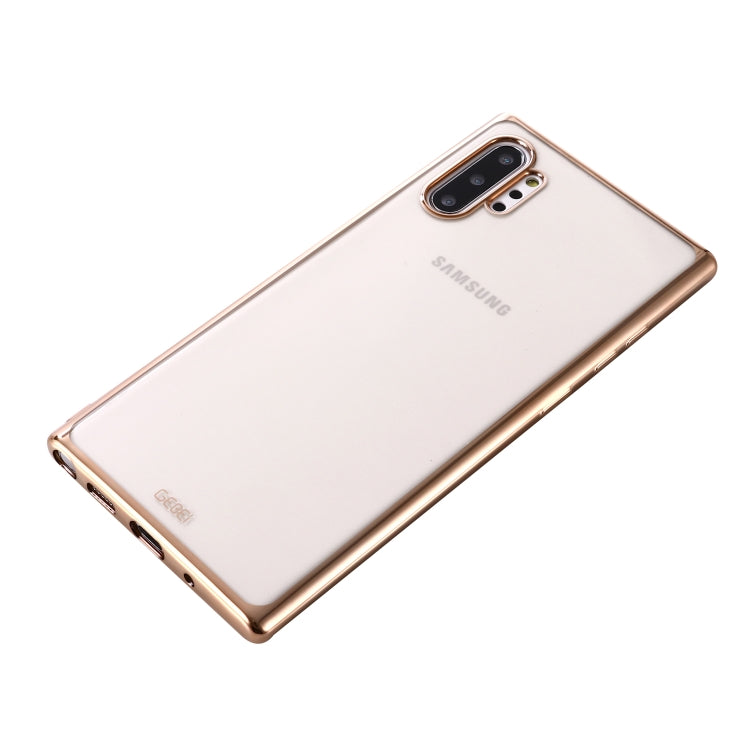For Galaxy Note 10+ GEBEI Plating TPU Shockproof Protective Case(Gold) - Galaxy Phone Cases by GEBEI | Online Shopping UK | buy2fix