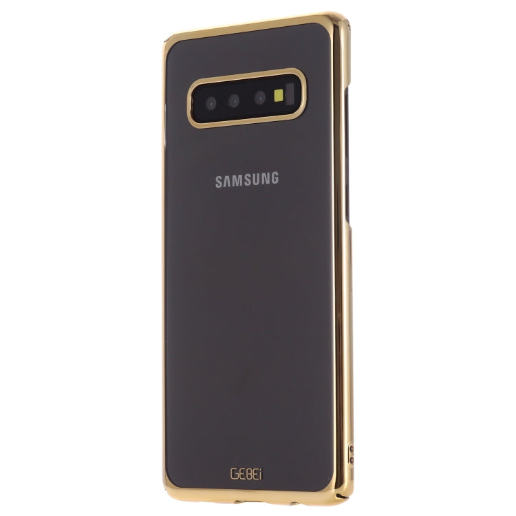 For Galaxy S10e GEBEI Shockproof  Plating PC Protective Case(Gold) - Galaxy Phone Cases by GEBEI | Online Shopping UK | buy2fix