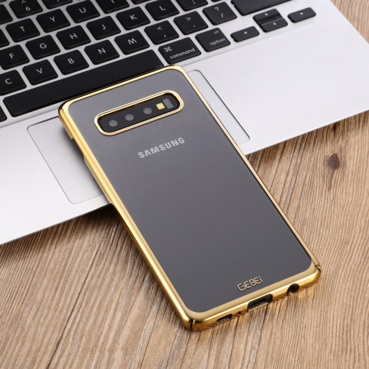 For Galaxy S10 GEBEI Shockproof  Plating PC Protective Case(Gold) - Galaxy Phone Cases by GEBEI | Online Shopping UK | buy2fix