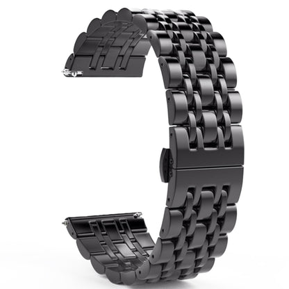 22mm Men Version Seven-beads Steel Watch Band(Black) - Watch Bands by buy2fix | Online Shopping UK | buy2fix