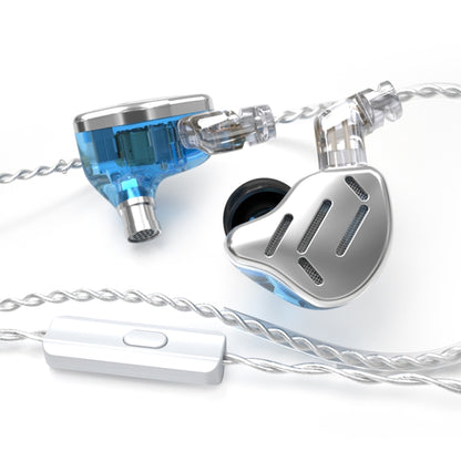 KZ ZAX 16-unit Ring Iron Sport Gaming In-ear Wired Earphone, Mic Version(Silver) - In Ear Wired Earphone by KZ | Online Shopping UK | buy2fix