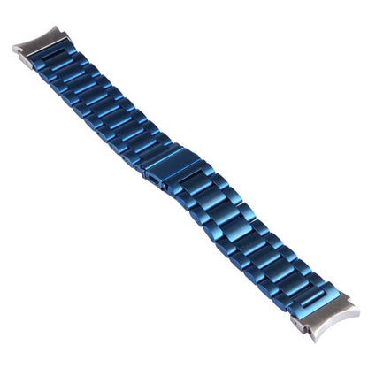 For Samsung Galaxy Watch4 / Watch4 Classic Three Strains Steel Watch Band (Blue) - Smart Wear by buy2fix | Online Shopping UK | buy2fix