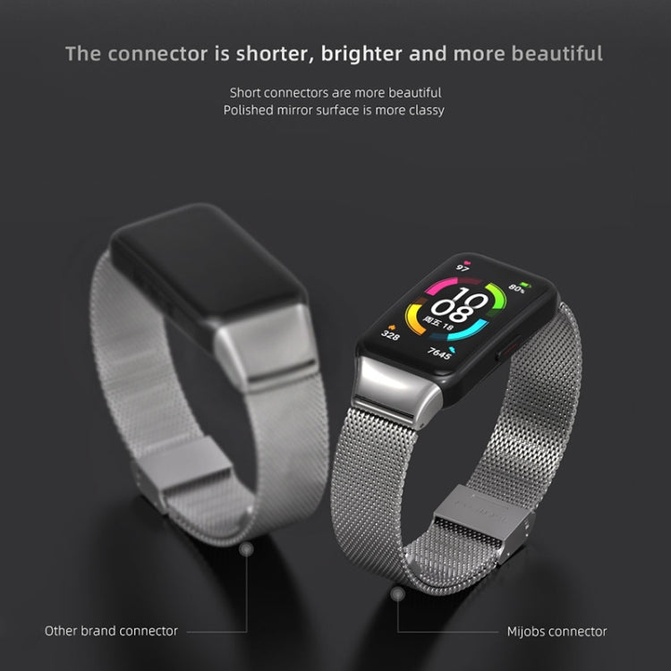 For Huawei Band 6 / Honor Band 6 MIJOBS Milan Stainless Steel Watch Band(Black) - Smart Wear by MIJOBS | Online Shopping UK | buy2fix