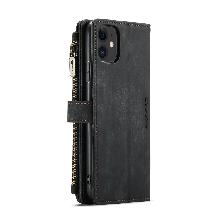 For iPhone 11 CaseMe-C30 PU + TPU Multifunctional Horizontal Flip Leather Case with Holder & Card Slot & Wallet & Zipper Pocket (Black) - iPhone 11 Cases by CaseMe | Online Shopping UK | buy2fix