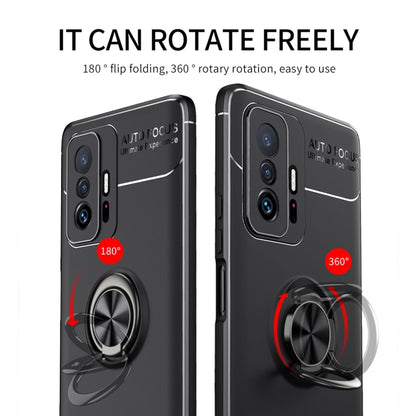 For Xiaomi Mi 11T Metal Ring Holder 360 Degree Rotating TPU Case(Black) - Xiaomi Accessories by buy2fix | Online Shopping UK | buy2fix