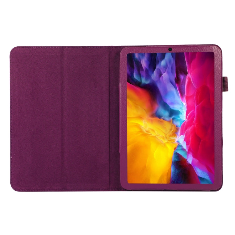 For iPad mini 6 Litchi Texture Horizontal Flip PU Leather Tablet Case with Holder(Purple) - Apple Accessories by buy2fix | Online Shopping UK | buy2fix