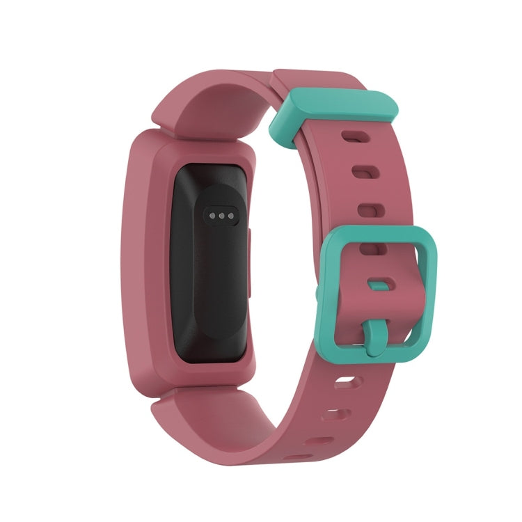 For Fitbit Inspire HR / Ace 2 Silicone Smart Watch  Watch Band(Red + Green Buckle) - Smart Wear by buy2fix | Online Shopping UK | buy2fix