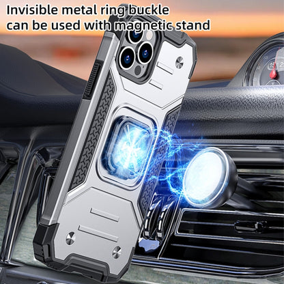 For iPhone 12 Pro Max WK WTP-012 Shockproof PC + TPU + Metal Phone Case with Ring Holder(Silver) - iPhone 12 Pro Max Cases by WK | Online Shopping UK | buy2fix