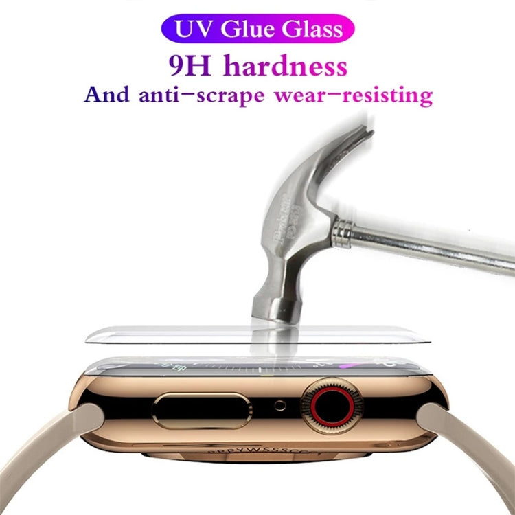 UV Liquid Curved Full Glue Full Screen Tempered Glass Film For Apple Watch Series 7 41mm - Smart Wear by buy2fix | Online Shopping UK | buy2fix