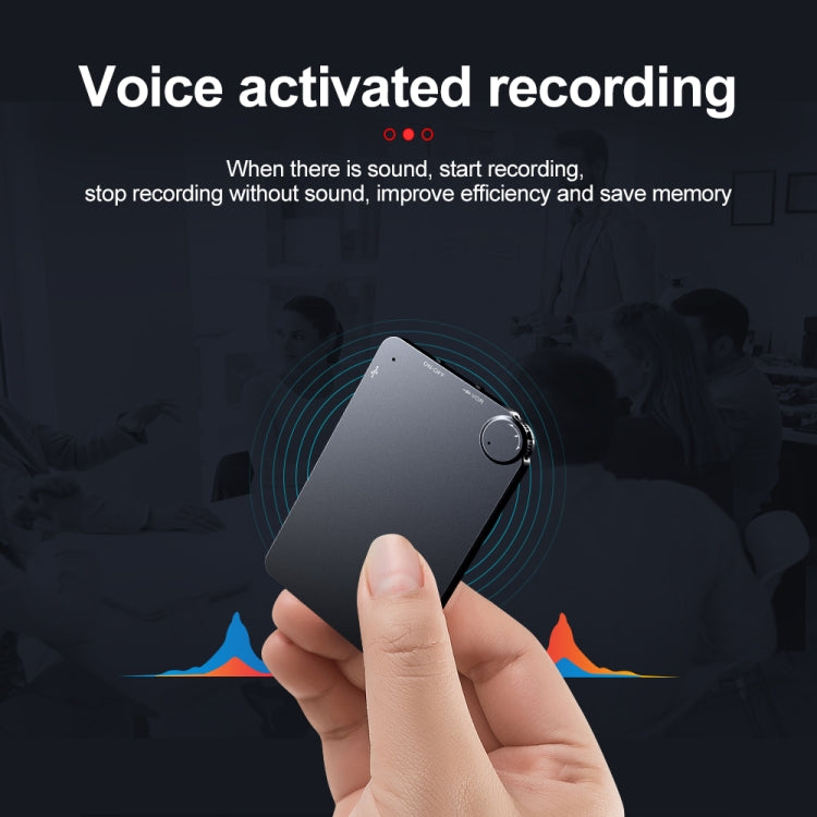 K2 Portable Ultra-thin Card Voice Recorder, Capacity:4GB(Black) - Consumer Electronics by buy2fix | Online Shopping UK | buy2fix