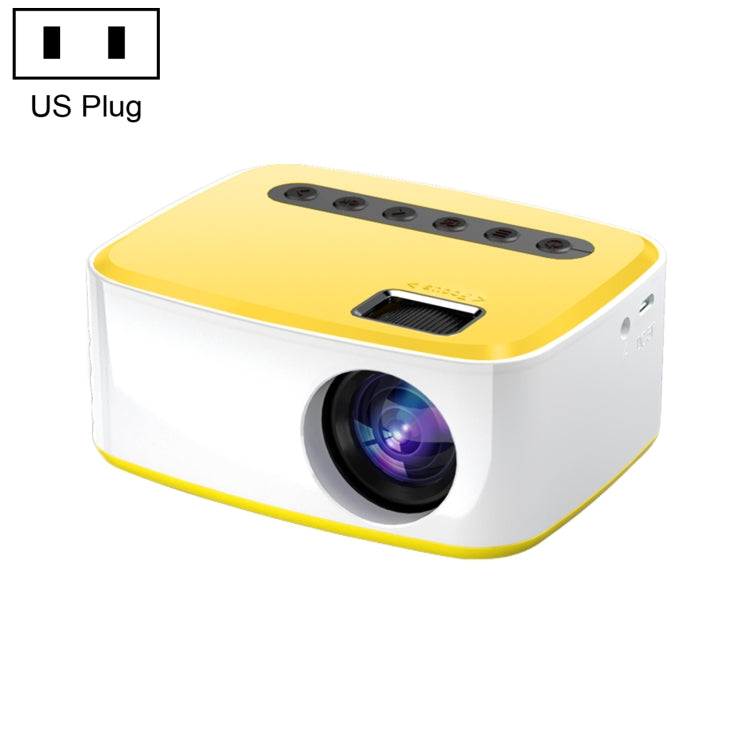 T20 320x240 400 Lumens Portable Home Theater LED HD Digital Projector, Same Screen Version, US Plug(White Yellow) - Consumer Electronics by buy2fix | Online Shopping UK | buy2fix