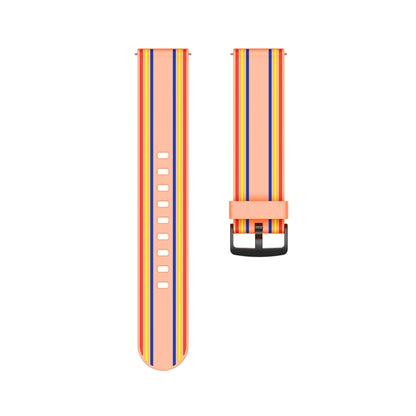 22mm Stripe Silicone Watch Band(Orange) - Watch Bands by buy2fix | Online Shopping UK | buy2fix
