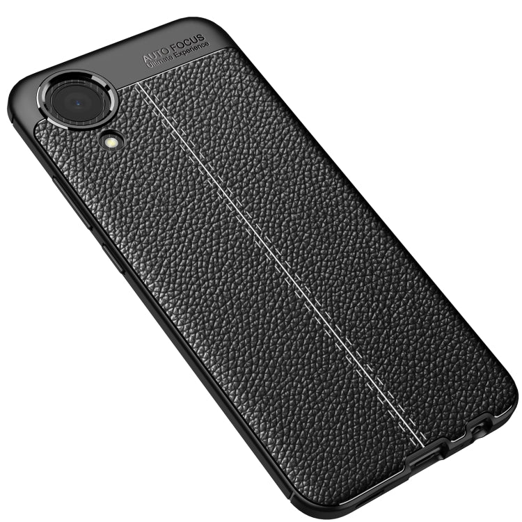 For Samsung Galaxy A03 Core Litchi Texture TPU Shockproof Phone Case(Black) - Galaxy Phone Cases by buy2fix | Online Shopping UK | buy2fix
