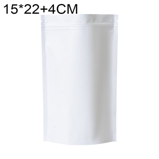 100 PCS/Set Matte Aluminum Foil Snack Stand-up Pouch, Size:15x22+4cm(White) - Preservation Supplies by buy2fix | Online Shopping UK | buy2fix