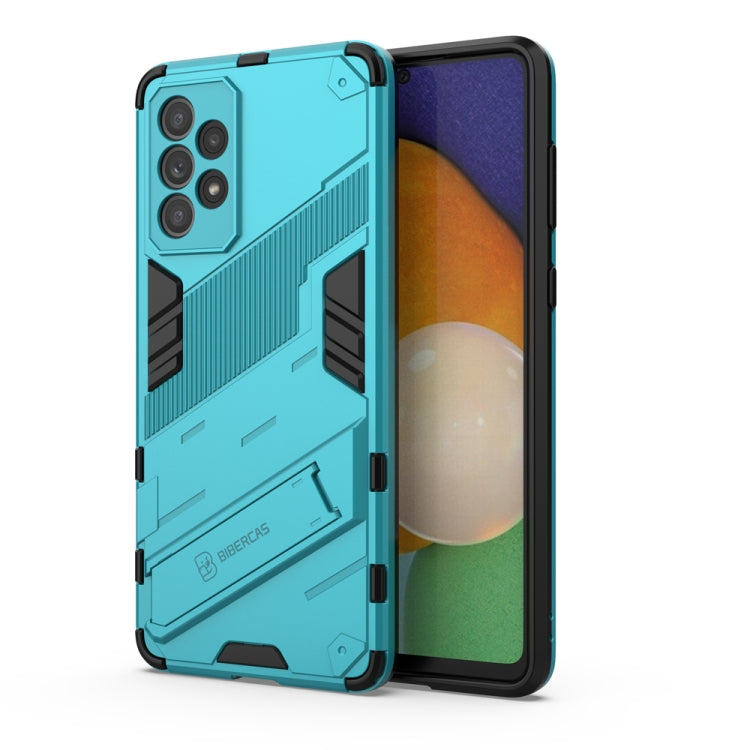 For Samsung Galaxy A73 5G Punk Armor 2 in 1 PC + TPU Shockproof Phone Case with Invisible Holder(Blue) - Samsung Accessories by buy2fix | Online Shopping UK | buy2fix