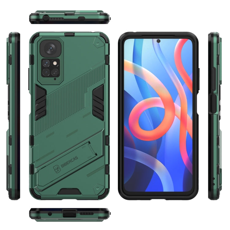 For Xiaomi Redmi Note 11 / Note 11S Global Punk Armor 2 in 1 PC + TPU Shockproof Phone Case with Invisible Holder(Green) - Xiaomi Cases by buy2fix | Online Shopping UK | buy2fix