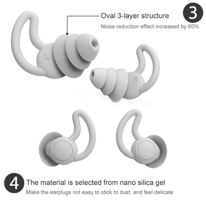 iMeBoBo A1 Shark Fin Version Nano Silicone Sleeping Noise Reduction Earplugs, Style:Three Layer(Grey) - Apple Accessories by buy2fix | Online Shopping UK | buy2fix