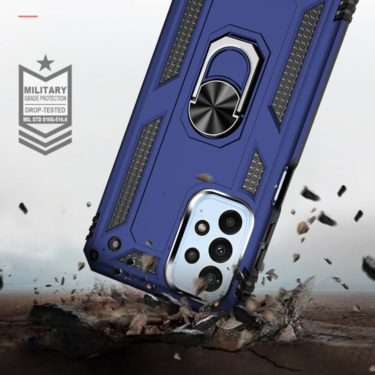 For Samsung Galaxy A23 Shockproof TPU + PC Phone Case with Holder(Blue) - Samsung Accessories by buy2fix | Online Shopping UK | buy2fix